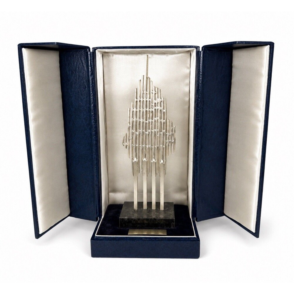 Rare Augusto Cid 2001 9/11 Memorial Twin Towers Sculpture Lisbon Portugal 🇵🇹